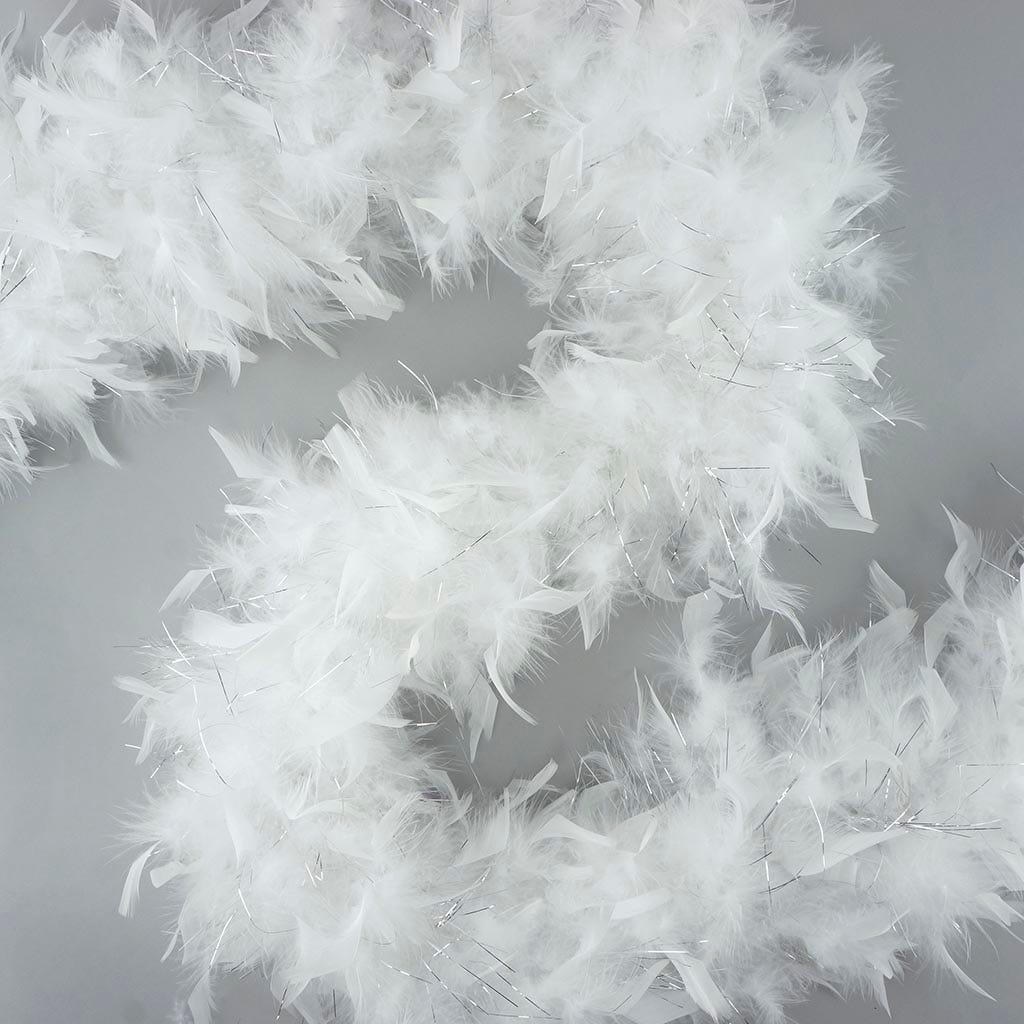 Chandelle Boa Medium Weight With Lurex 2yd --White W/Silver Lurex