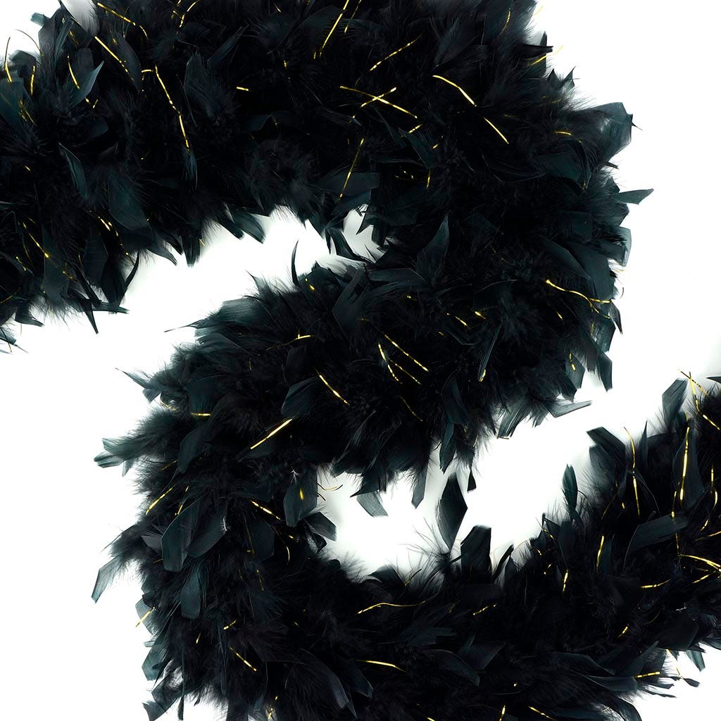 Chandelle Boa Heavy Weight With Lurex 2yd --Black W/Gold Lurex