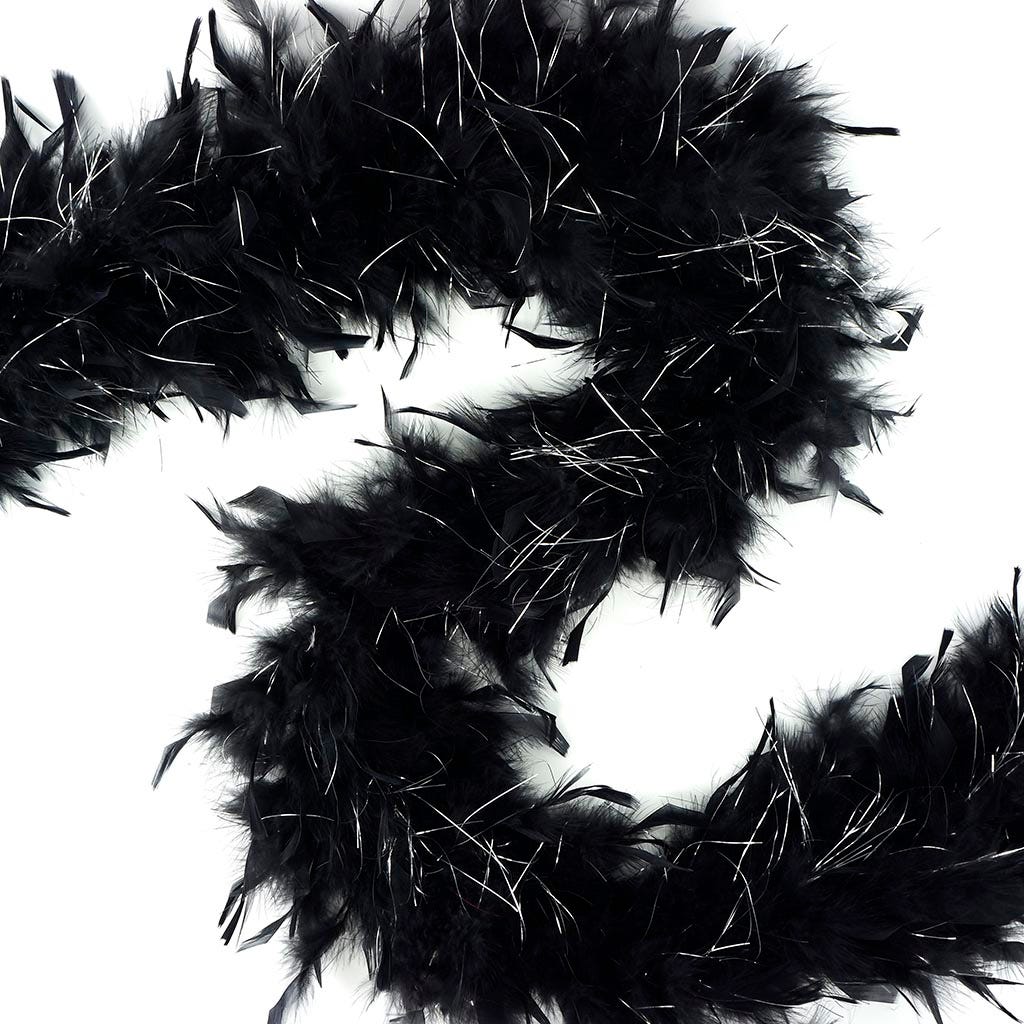 Chandelle Boa Light Weight With Lurex 2yd --Black W/Silver Lurex