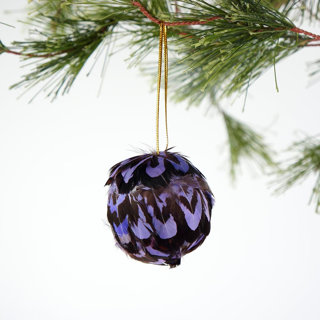 Venery Pheasant Ornament Dyed 2 inch --Lavender