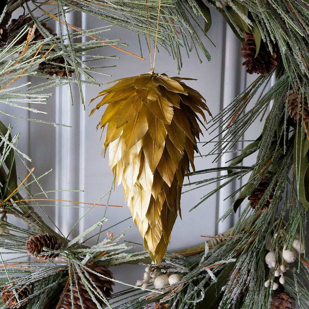 Pine Cone Ornament 6 inch --Gold CONE ORNAMENT GOLD