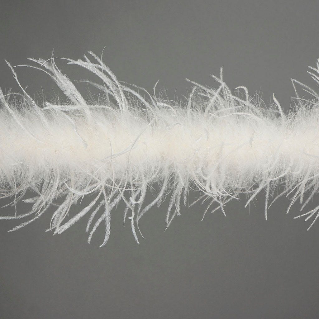 Ostrich Boa One Ply 2yd --Ivory