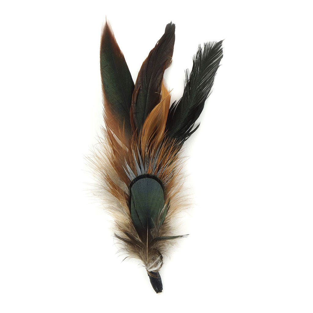 Pheasant/Rooster Hat Trim 5-6 inch   1PC PKG --Natural