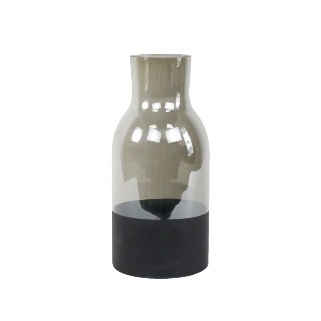 Jug Vase 10 inch --Black Bottom/Smoke Grey Top