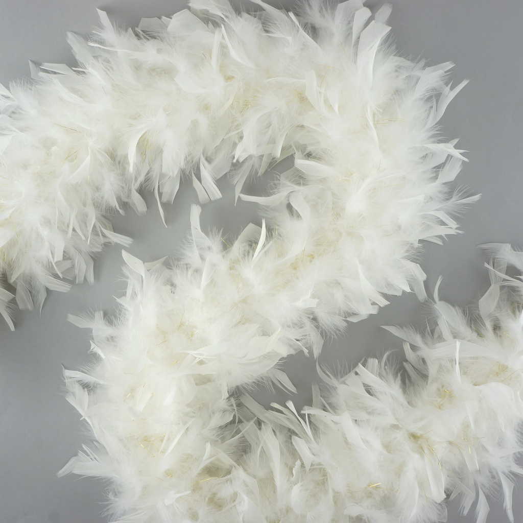 Chandelle Boa Medium Weight With Lurex 2yd --White W/Gold Lurex