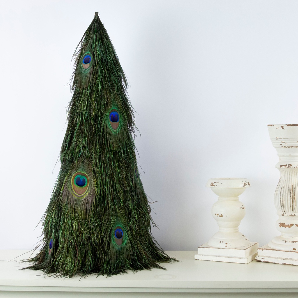 Peacock Flue & Eye Cover Tree 24 inch --Natural