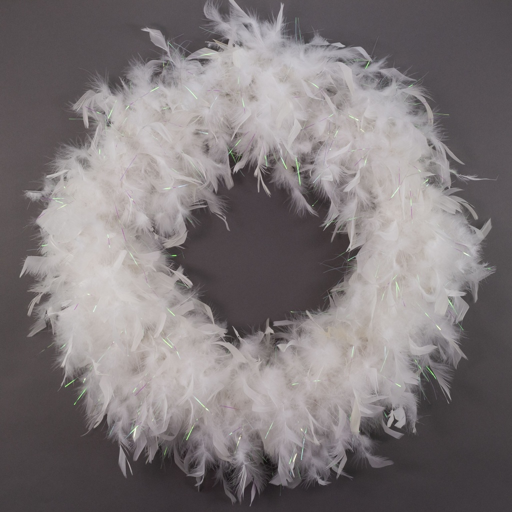 Chandelle Wreath 22 inch Diameter --White/Opal Lurex