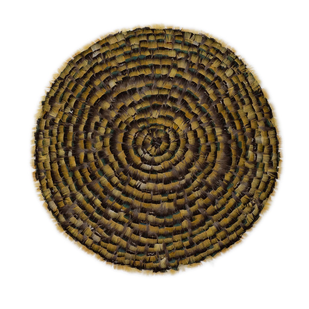 Feather Placemat Lady Amherst Pheasant 16 inch Dia --Natural