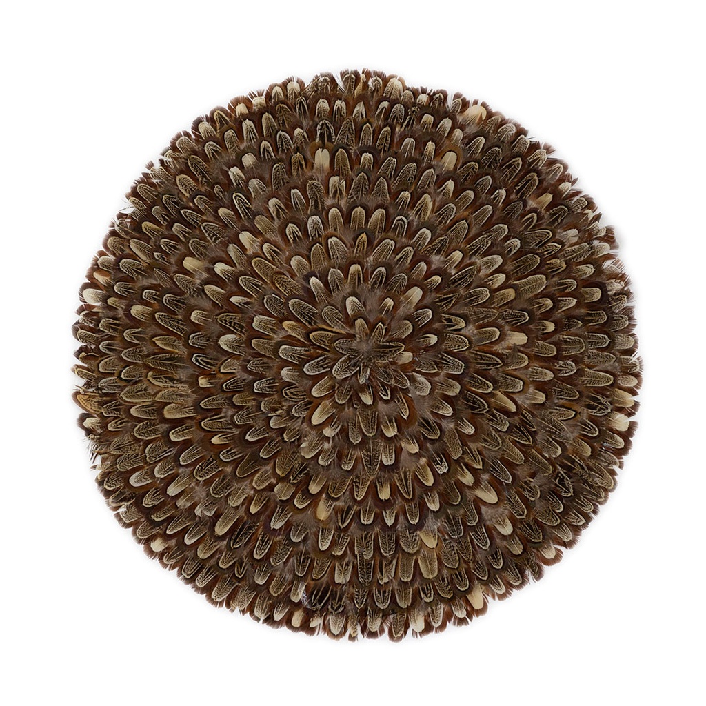 Feather Placemat Almond Pheasant 16 inch Dia --Natural