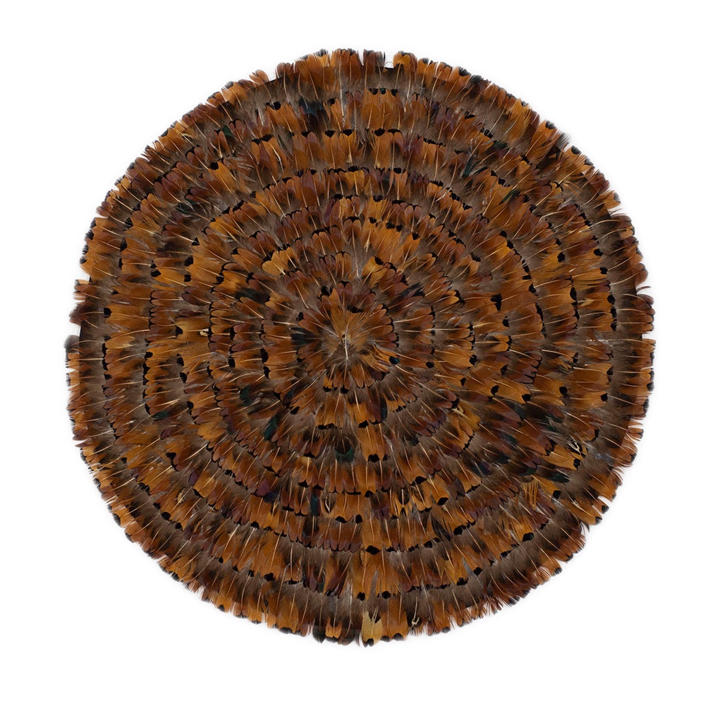 Feather Placemat Dark Heart Pheasant 16 inch Dia --Natural