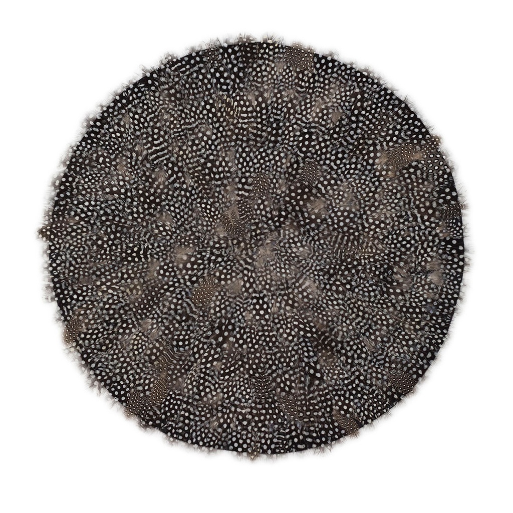 Feather Placemat Guinea Plumage 16 inch Dia --Natural