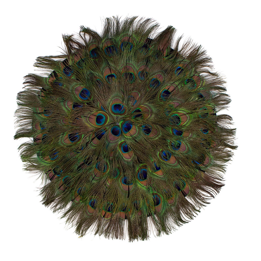 Feather Placemat Peacock 16 inch Dia --Natural