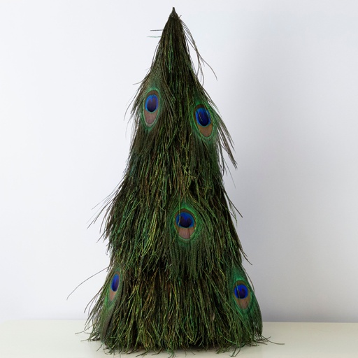 [TRSPF18P--N] Peacock Flue & Eye Cover Tree 18 inch --Natural