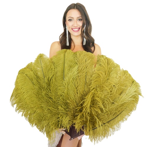 [P2--OL] Ostrich Prime Quality Fan 24 x 42 inch --Olive