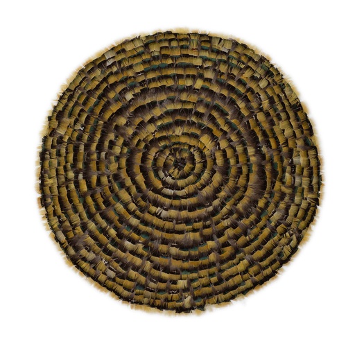 [FHD005--N] Feather Placemat Lady Amherst Pheasant 16 inch Dia --Natural