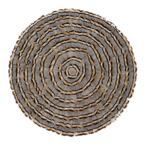[FHD001--N] Feather Placemat Patridge Plumage 16 inch Dia --Natural