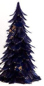[TRGC12-2--NY-GO] Goose Coquille Tree 12 inch --Navy/Gold Glitter