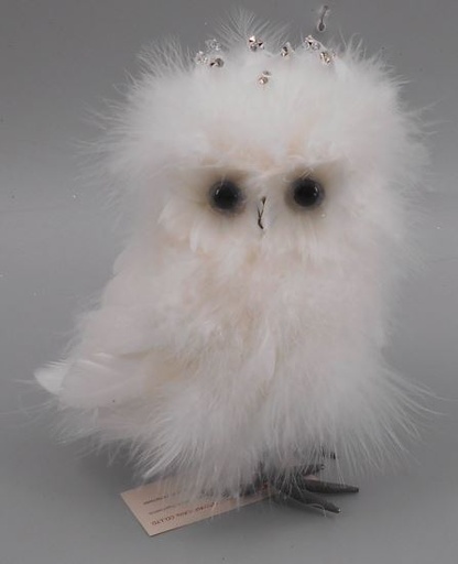 [BOWL4X6--W] Feather Owl Decor 4 x 6 inch --White