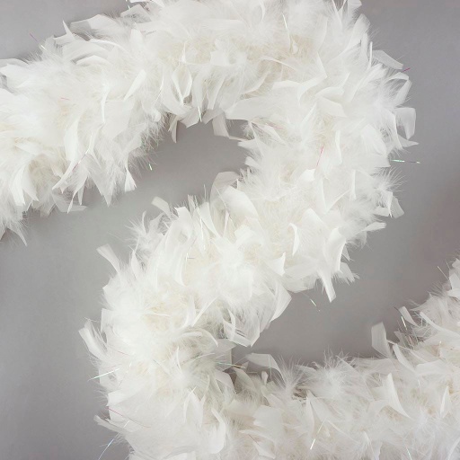 [5-SF120L--W-LOP] Chandelle Boa Heavy Weight With Lurex 2yd --White W/Opal Lurex