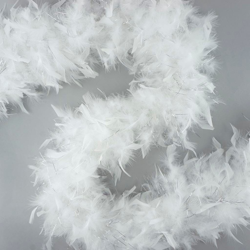 [5-SF60L--W-LS] Chandelle Boa Medium Weight With Lurex 2yd --White W/Silver Lurex