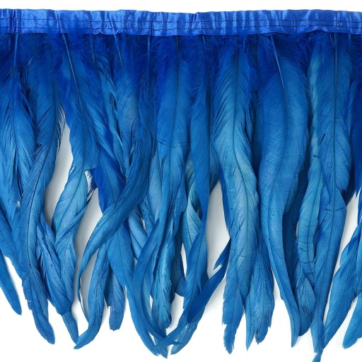[FCQND12--DKT] Rooster Coque Fringe With Bias 10-12 inch   1yd Bolt --Dark Turquoise