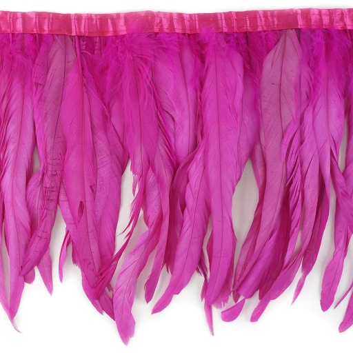 [FCQND12--SP] Rooster Coque Fringe With Bias 10-12 inch   1yd Bolt --Shocking Pink