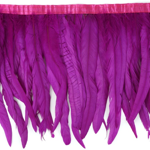 [FCQND12--VB] Rooster Coque Fringe With Bias 10-12 inch   1yd Bolt --Very Berry