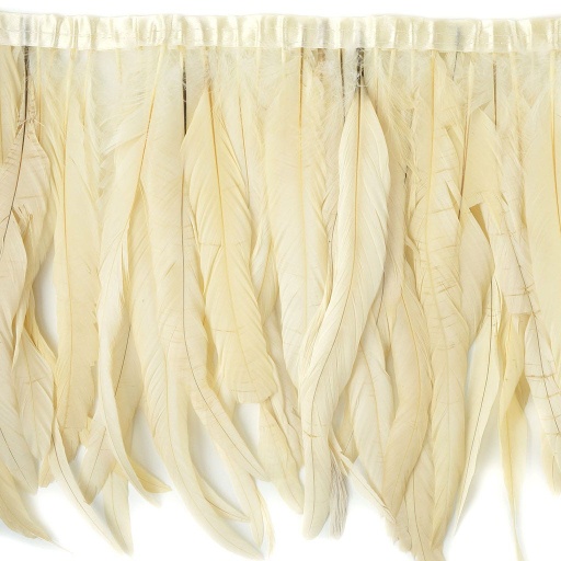 [FCQND14--BE] Rooster Coque Fringe With Bias 12-14 inch   1yd Bolt --Beige
