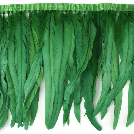 [FCQND14--K] Rooster Coque Fringe With Bias 12-14 inch   1yd Bolt --Kelly