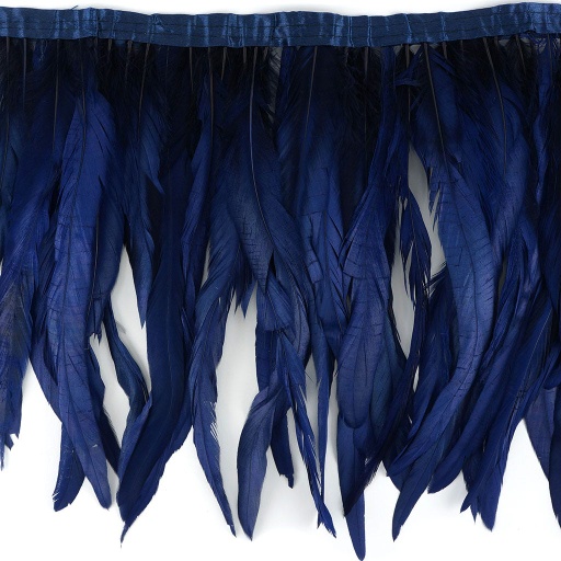 [FCQND14--NY] Rooster Coque Fringe With Bias 12-14 inch   1yd Bolt --Navy