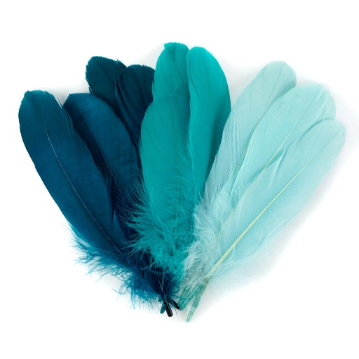 [B204M--SEAGREEN] Goose Pallet 6-8 inch   12PC PKG --Mint/Aquamarine/Peacock Blue