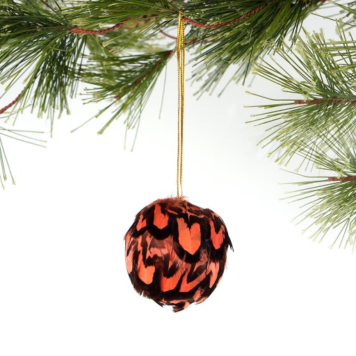 [O2VPD--CO] Venery Pheasant Ornament Dyed 2 inch --Coral