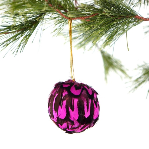 [O2VPD--VB] Venery Pheasant Ornament Dyed 2 inch --Very Berry