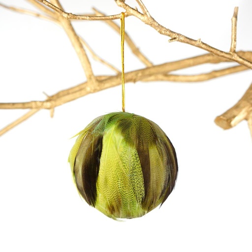 [O3BND--LM] Duck Ornament Dyed 3 inch --Lime