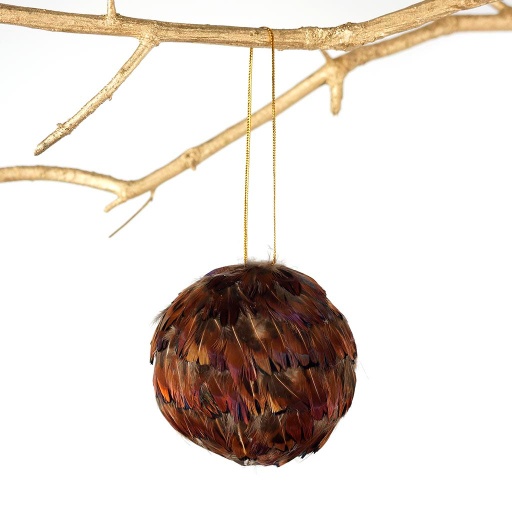 [O3DH--N] Ringneck Dark Heart Pheasant Ornament 3 inch --Natural