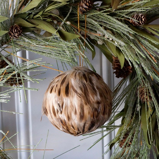 [O4BN--N] Brown Duck Ornament 4 inch --Natural