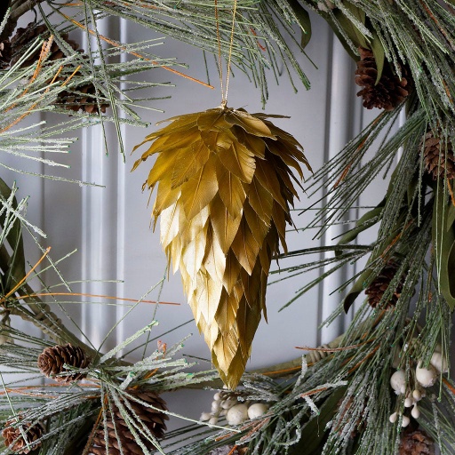 [O6DG--GO] Pine Cone Ornament 6 inch --Gold CONE ORNAMENT GOLD