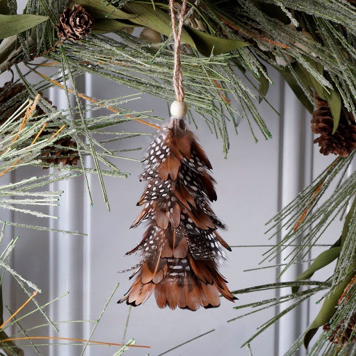 [OT4HG--N] Mini Pheasant/Guinea Feather Tree 4-4.5 inch --Natural