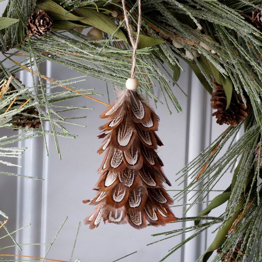 [OTR4A--N] Mini Pheasant Feather Tree 4-4.5 inch --Natural