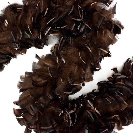 [5-RBB50--N] Turkey Ruff Boa Natural Bronze 8-14 inch Diameter   2yd --Natural Iridescent