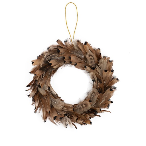 [WRPH8--N] Ringneck Pheasant Wreath 8 inch --Natural