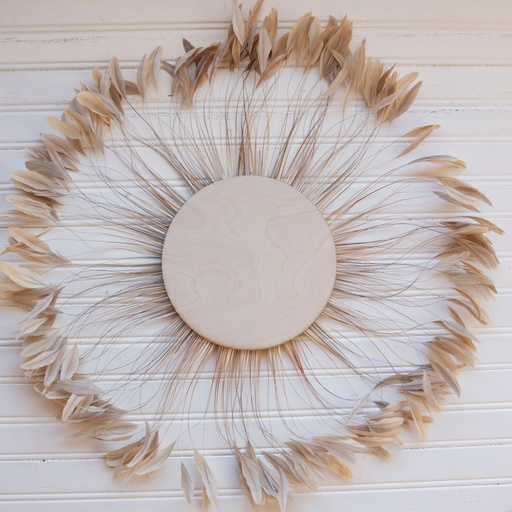 [WHD-CWDRSTB22--NAT-BE] FULL SUN FEATHER DECOR BE 22IN DIA