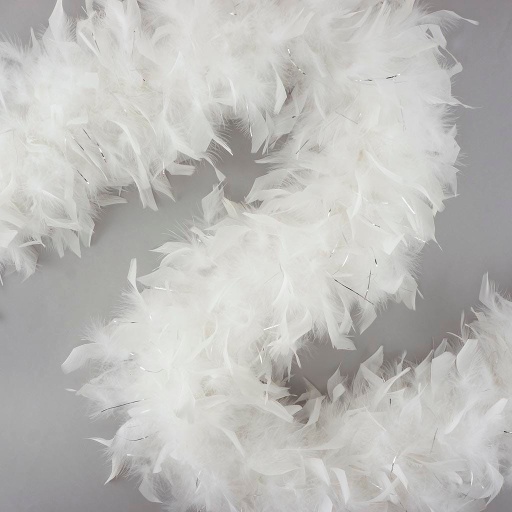 [5-SF120L--W-LGO] Chandelle Boa Heavy Weight With Lurex 2yd --White W/Gold Lurex