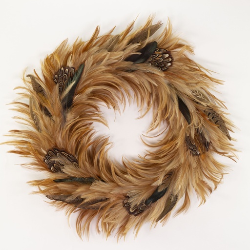 [WRHGP22--N] Ringneck Pheasant/Hackle Wreath 20-22 inch Diameter --Natural